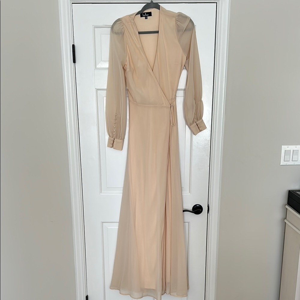 Elegant Cream Wrap Dress